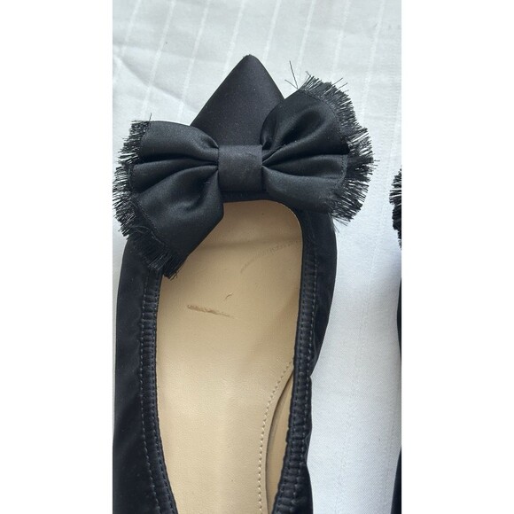 J.Crew Black Flats – Pointed Toe – Frayed Bow Detail – Women’s Size 8 - Picture 5 of 6